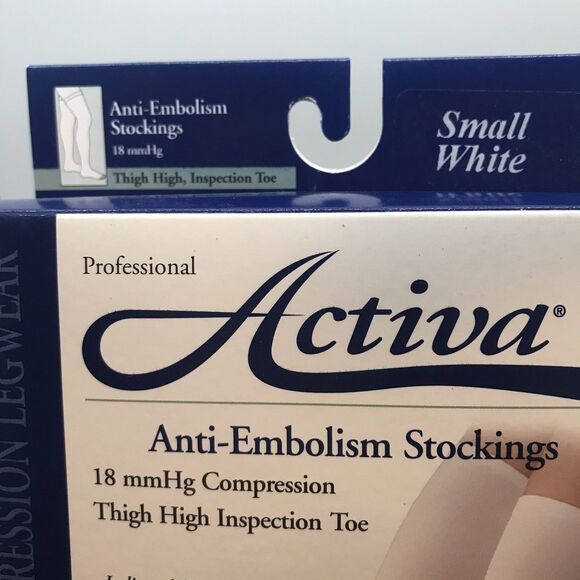Activa Anti Embolism 18 mmHg Compression Sm. Thigh High Inspection Toe Stockings - Picture 4 of 7